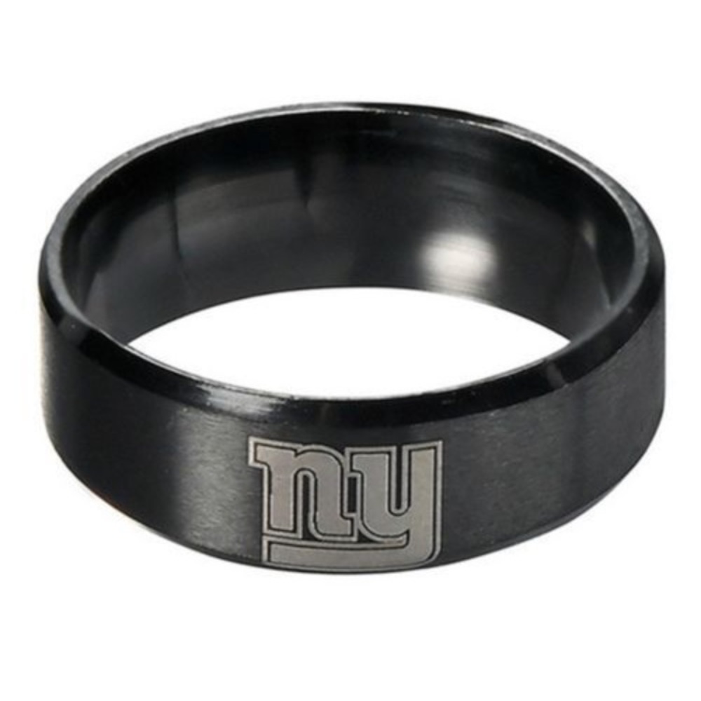 NFL New York Giants Black Stainless Steel Ring, size 10